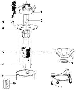Page A Diagram and Parts List for 6632 Type 3 Black and Decker Utility Vacuum